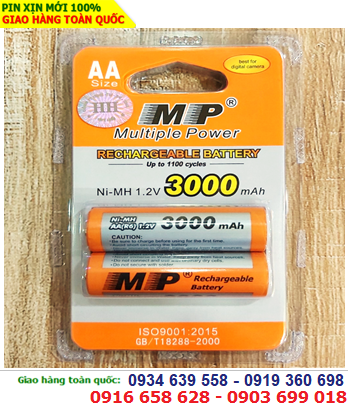 MP AA3000mAh _Pin tiểu sạc 1.2v MP AA3000mAh 1.2v (HR6/R6) chính hãng (Loại vỉ 2viên)